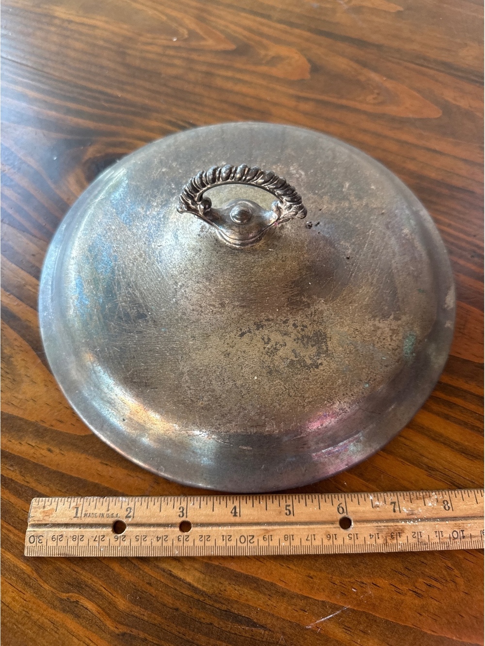 Vintage Silverplate Replacement Lid 8.5" - Round Casserole Dish Part AS-IS
